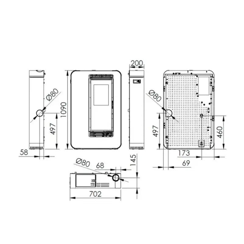 ESTUFA DE AIRE ECOFOREST MONACO 7,5KW Grupo Dila