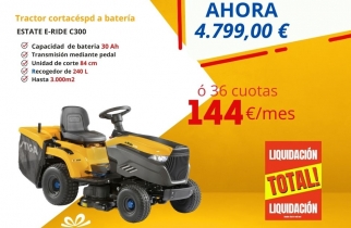 TRACTOR CORTACESPED ELÉCTRICO STIGA E-RIDE C300 + REGALO KIT MULCHING